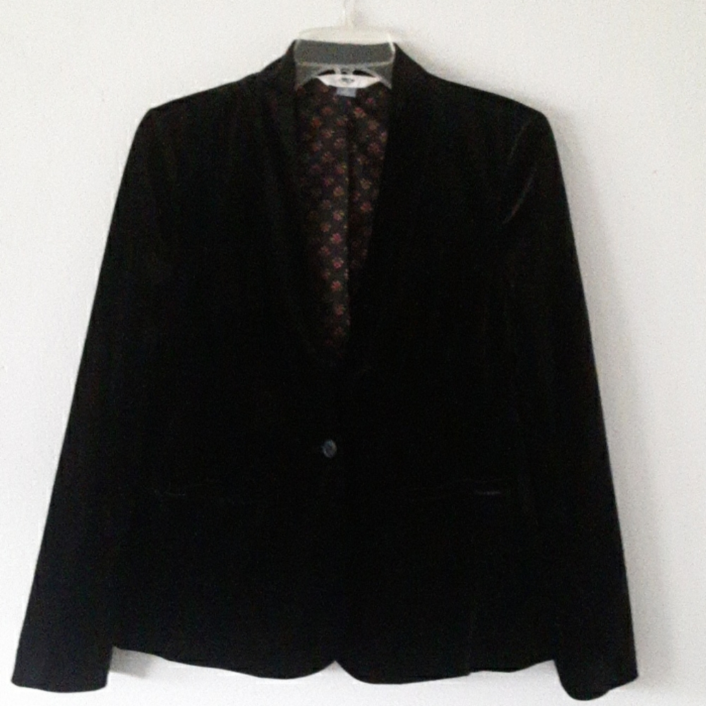 Old Navy black velvet blazer size small petite